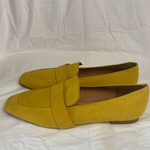 12-14!Halogen Yellow Gold Suede Loafers 12 Leather